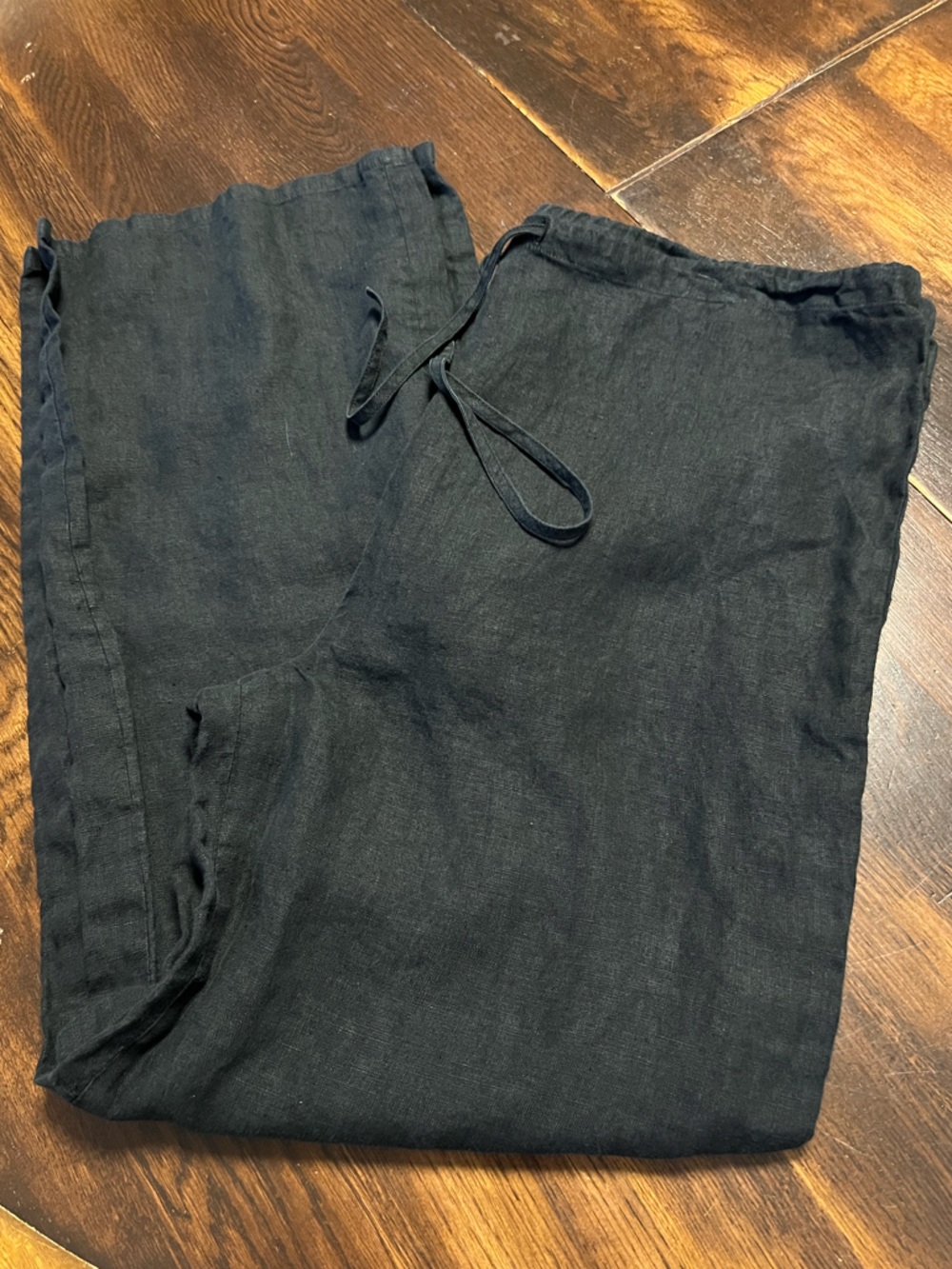 A/X Vtg Linen Pants Women’s 6 Black Pull On Straight Lightweight Minimalist Y2K